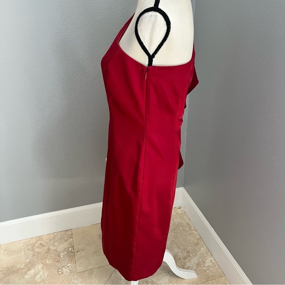 ANTONIO MELANI Red Asymmetrical One-Shoulder Cocktail Dress - Picture 7 of 12